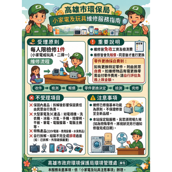 小家電及玩具維修服務指南